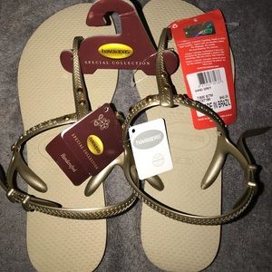Havaianas Swarovski crystal rubber sandals